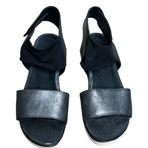 Eileen Fisher Metallic Spree Sport Leather Sandals 6.5